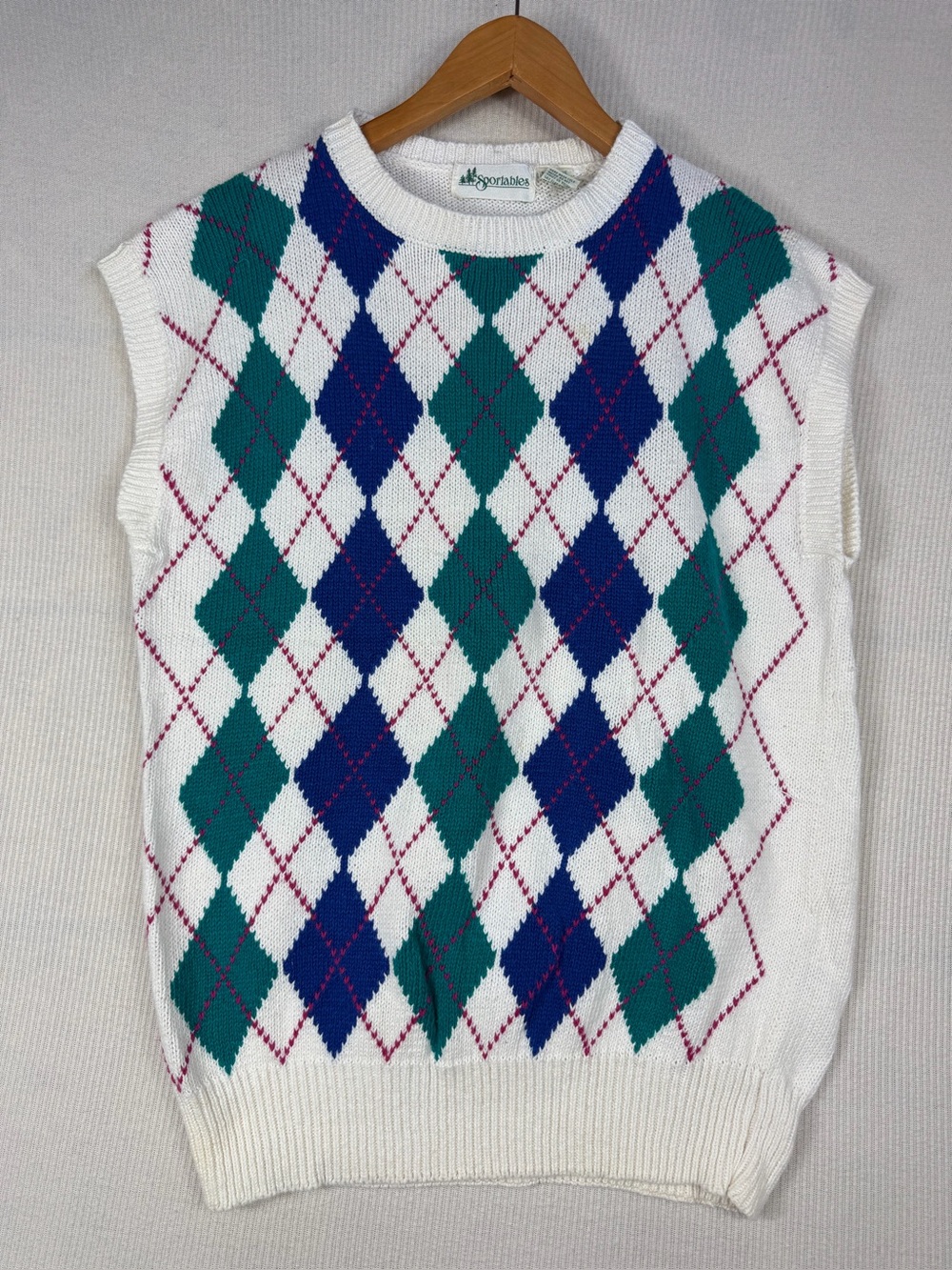 Vintage Sportables Argyle Sweater Vest Women’s Large Preppy Golf Academia